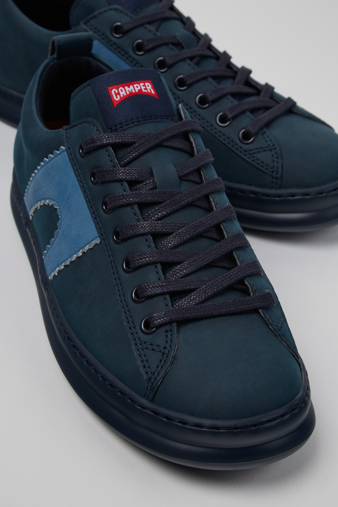 Runner Blue Recycled Leather Men's Sneakers.