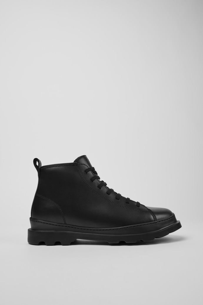 Brutus Black leather ankle boots for men
