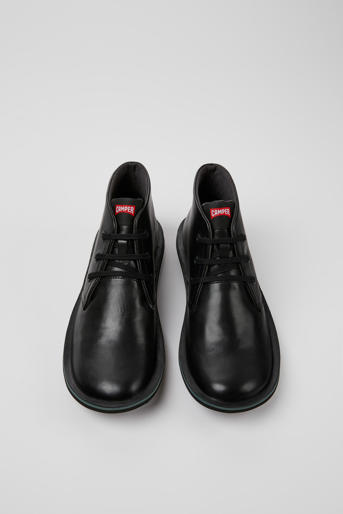 Beetle Black leather ankle boots for men