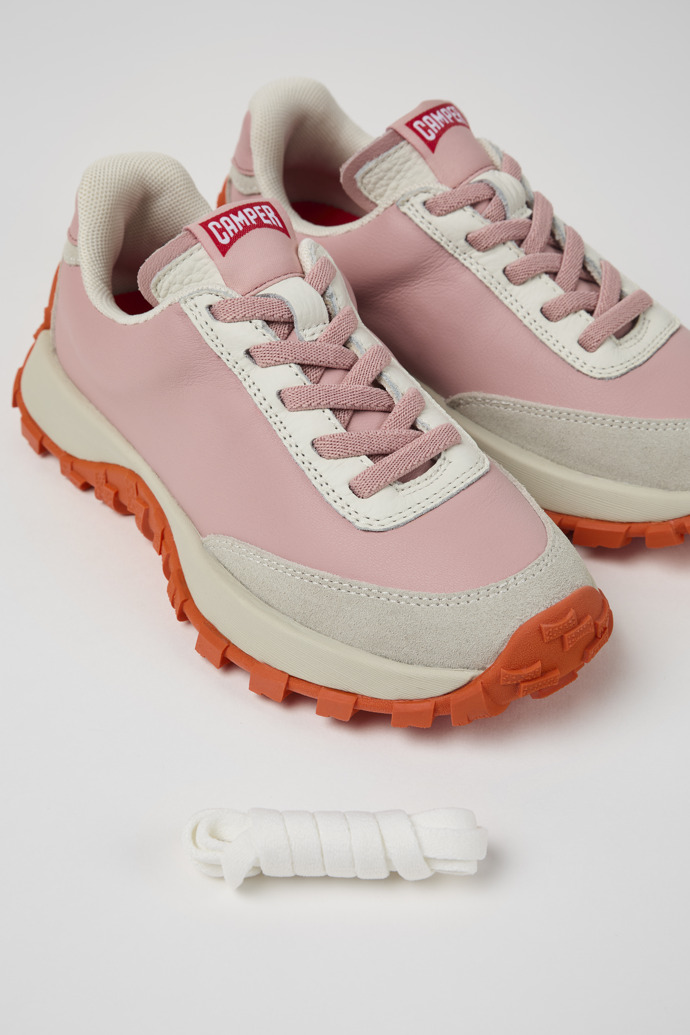 Drift Trail Pink and gray leather and nubuck sneaker