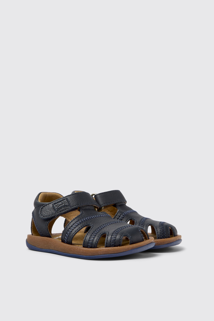 Bicho Closed navy T-strap sandal for kids