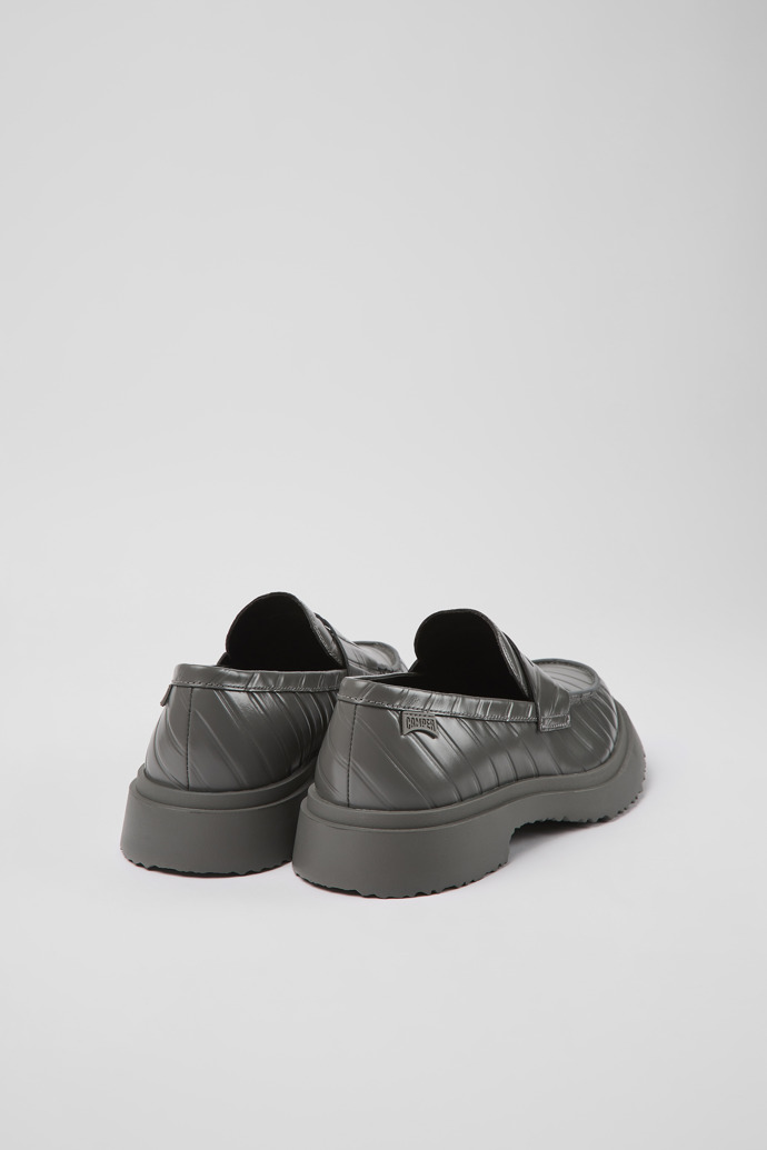 Twins Gray leather loafers for men