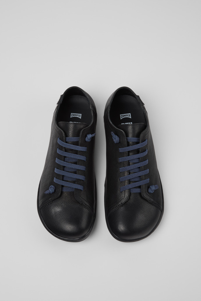 Peu Black Leather Shoes for Men.
