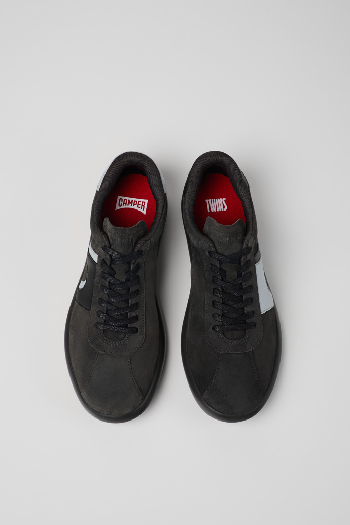 Twins Gray-black Nubuck/Leather Sneaker for Men