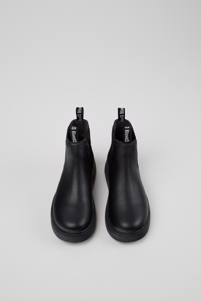Norte Black Leather Ankle Boots for Kids.