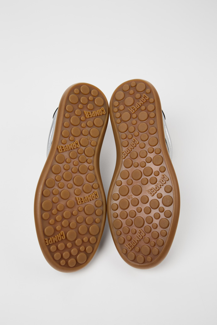 Pelotas Soller Silver-black Leather Women's Sneakers.