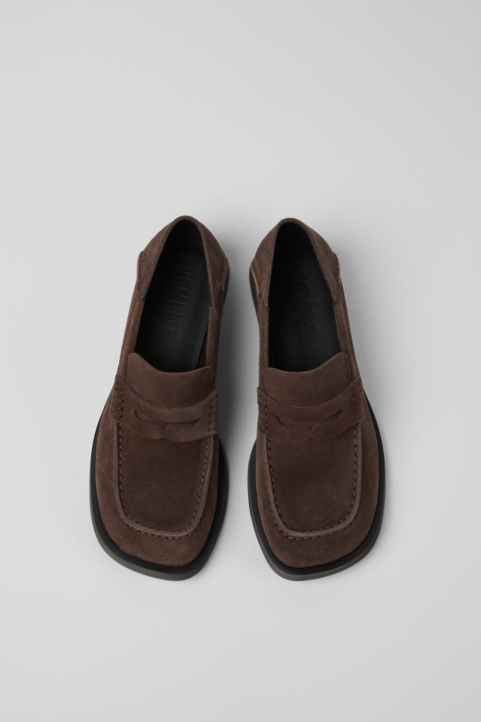Dana Brown Nubuck Moccasin Ballerinas for Women.