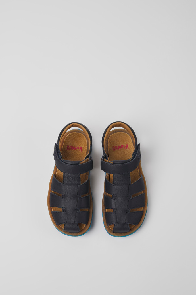 Bicho Blue leather sandals for kids