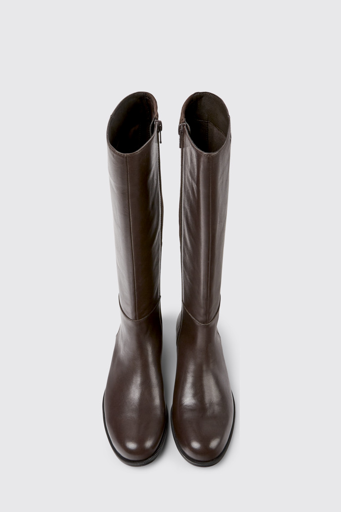 Mil 1913 Brown Leather High Boots for Women.