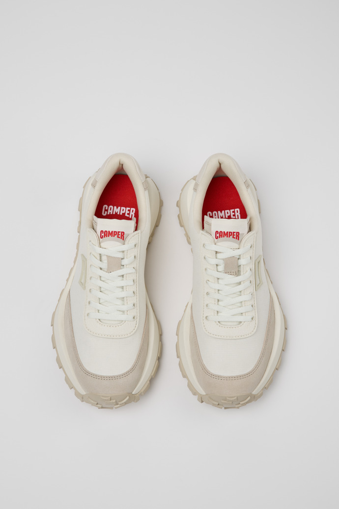 Drift Trail White and Gray Recycled PET and Leather Sneakers for Women.