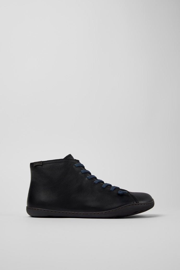 Peu Black Chrome-Free Leather Ankle Boots for Men.