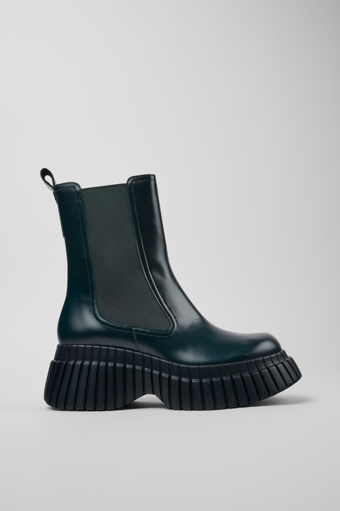 BCN Green leather chelsea boots for women