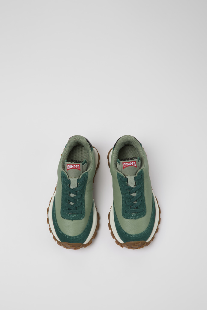 Drift Trail Green leather and nubuck sneakers for kids