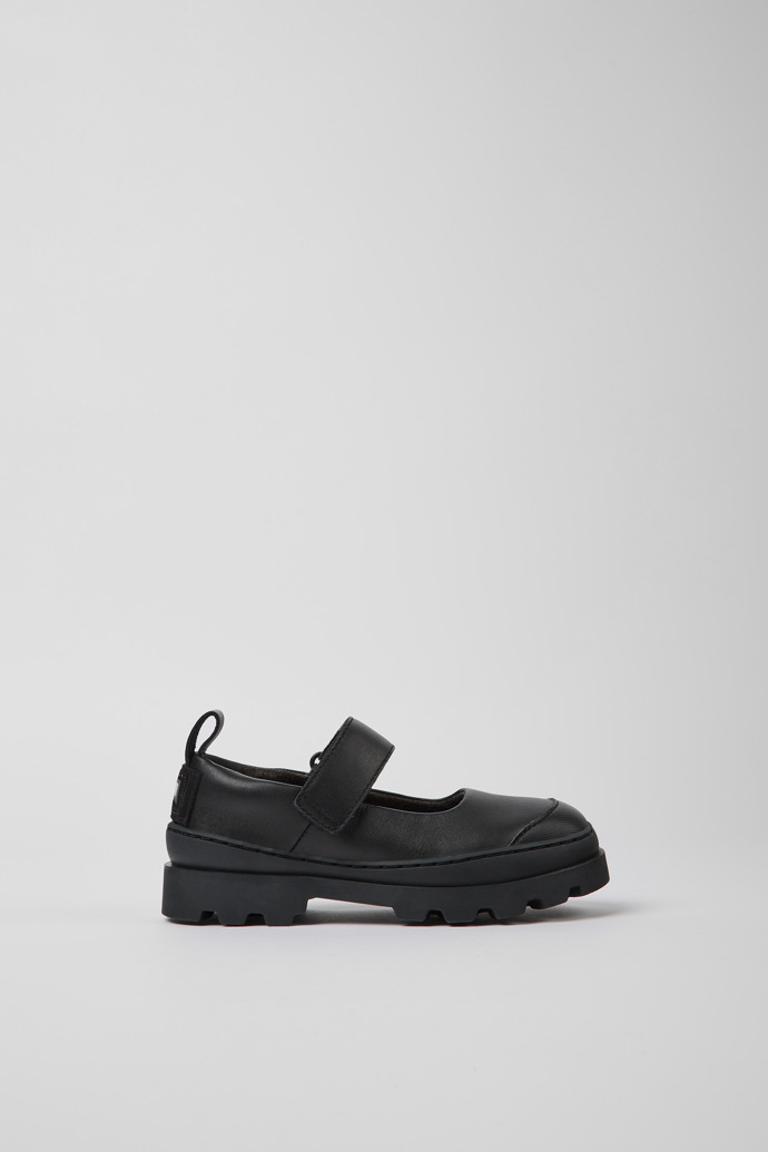 Brutus Black leather Mary Jane shoes for kids