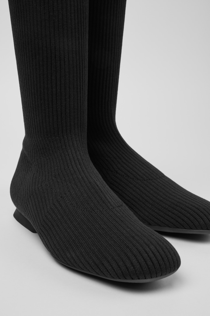 Casi Myra - TENCEL Black TENCEL™ Lyocell High Boots for Women.