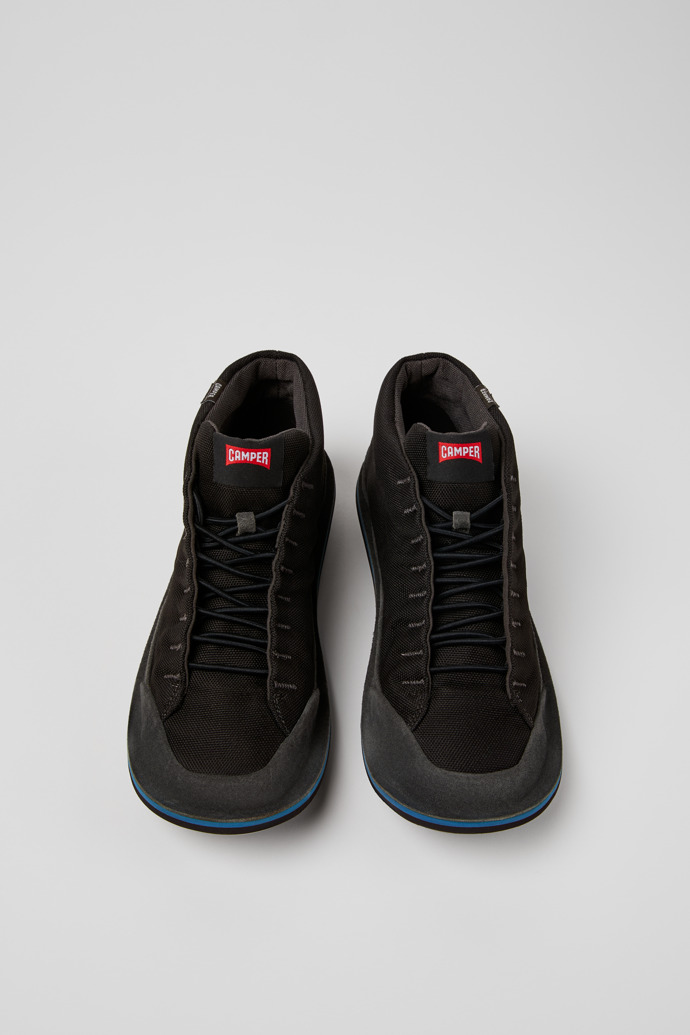 Beetle Black Textile and Nubuck Ankle Boots for Men.