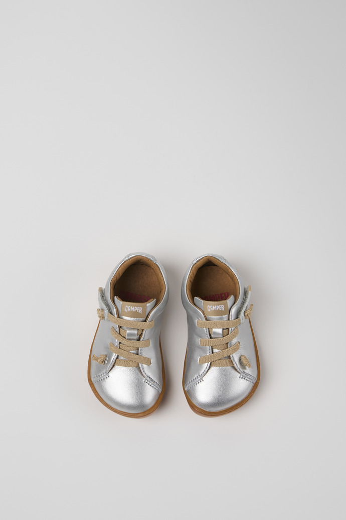Peu Silver Leather Kids' Shoes.
