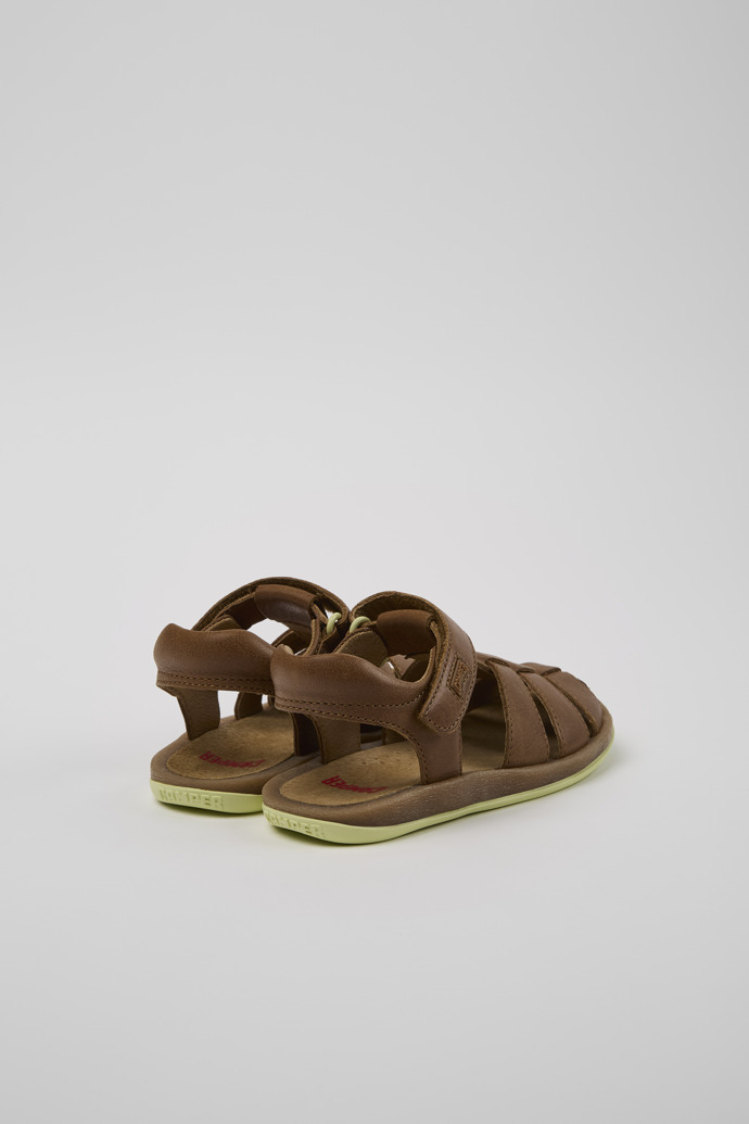 Bicho Brown Leather Kids' Closed Sandal.