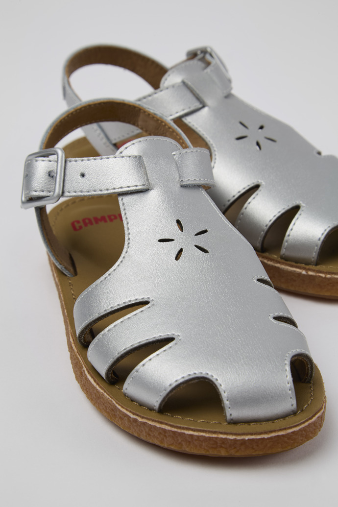 Miko Gray Leather Sandal