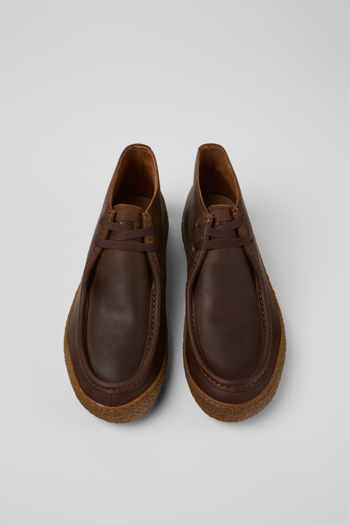 Peu Terreno Brown Nubuck Ankle Boots for Men.