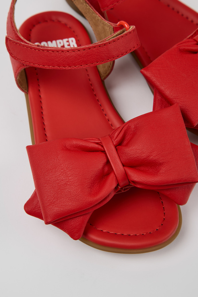 Right Red Leather Sandals for Kids.
