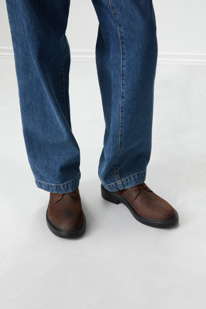 Dean Brown Nubuck Shoes for Men.