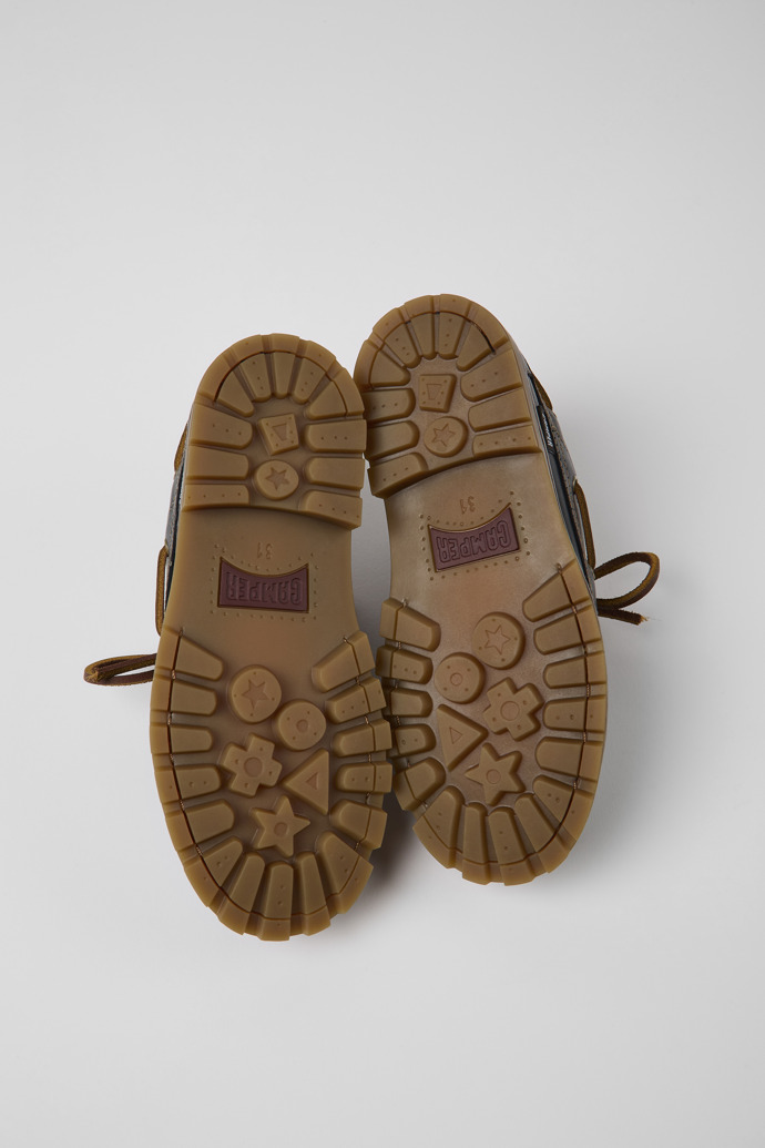 Compas Blue Leather Nautical Shoes for Kids.