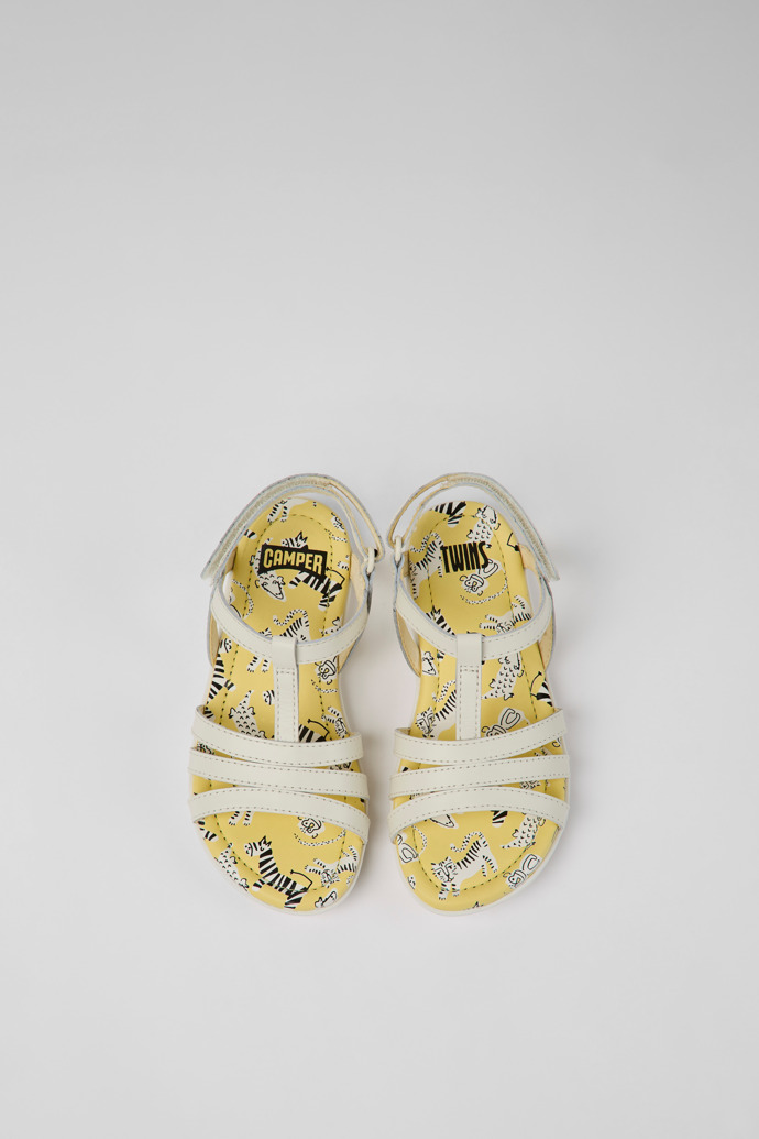 Twins White leather sandals for kids