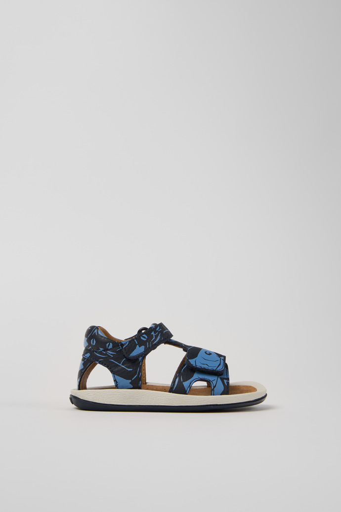 Twins Blue Leather Sandals for Kids.