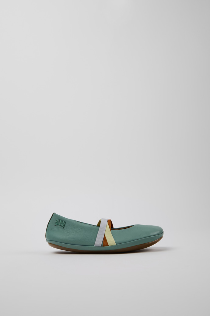 Twins Green Leather Ballerina for Kids.