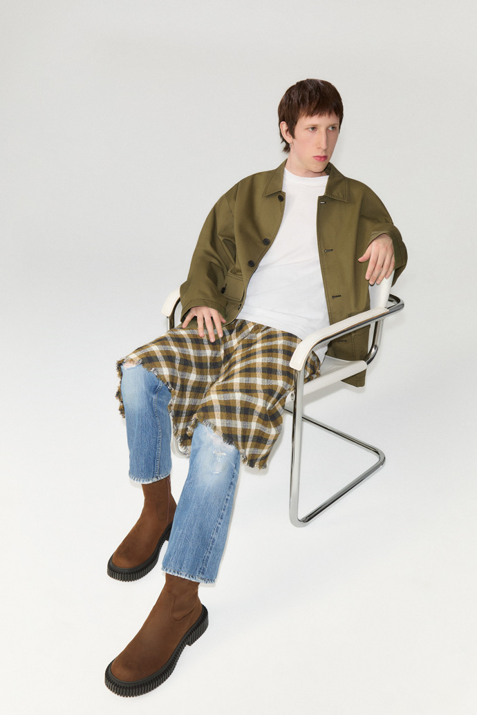 Pix Berlin Brown Nubuck Mid Boots for Men.