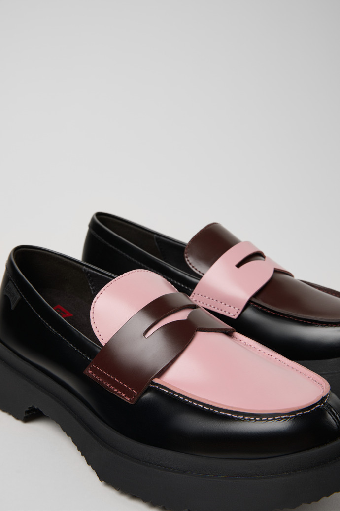 Twins Multicolor Leather Moccasins for Women.