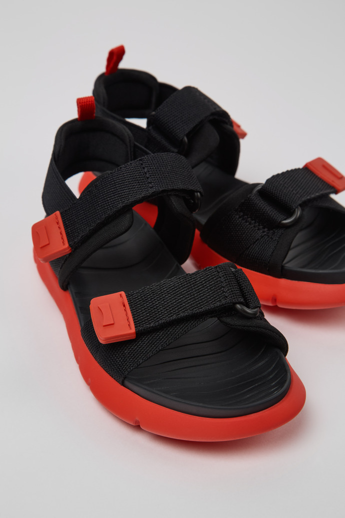 Oruga Black Textile Sandals for Kids.