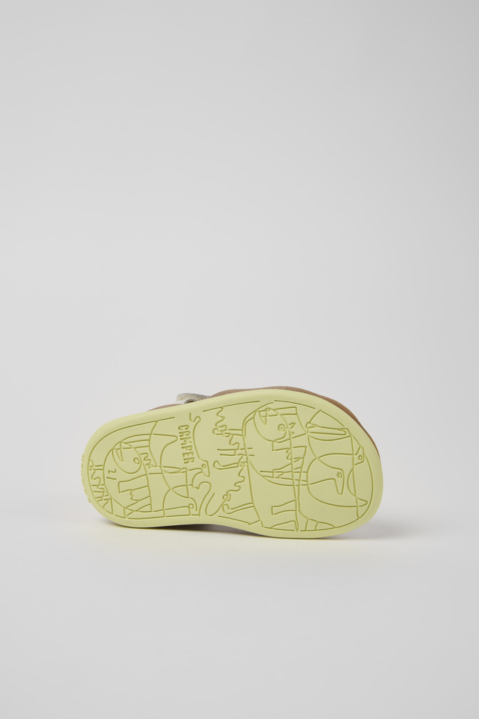 Bicho White Leather Kids' Closed Sandal.