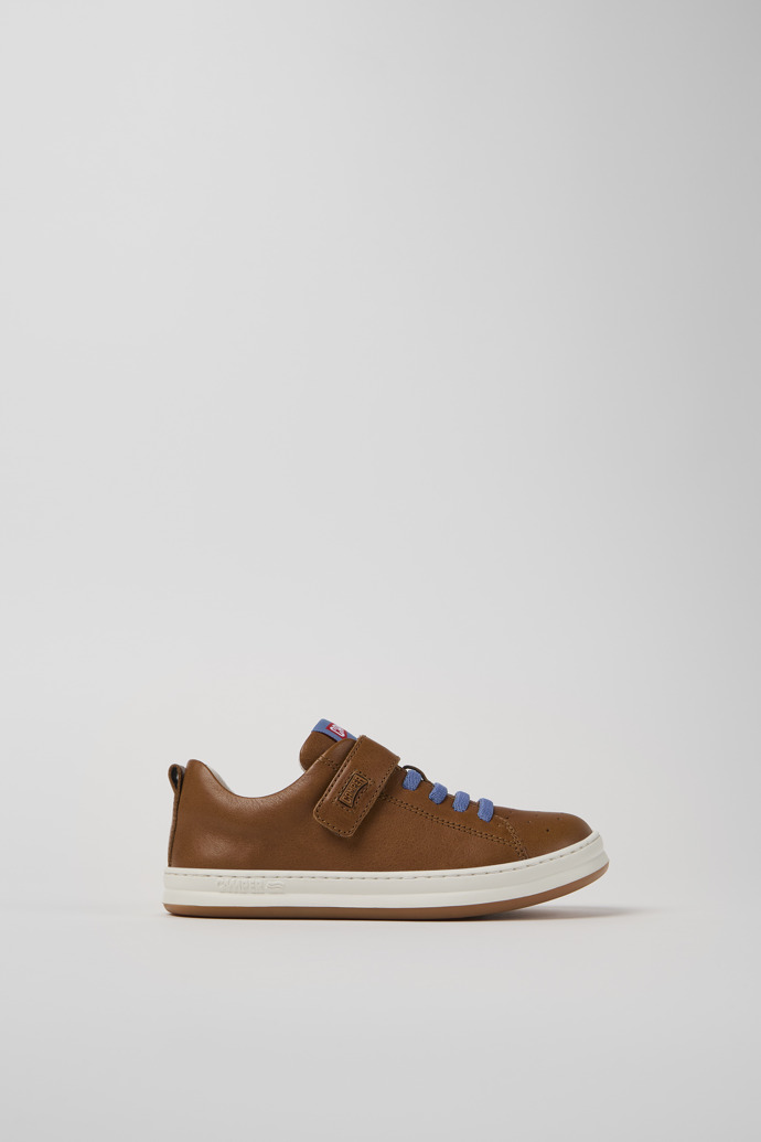 Runner Brown Leather Kids' Sneaker.