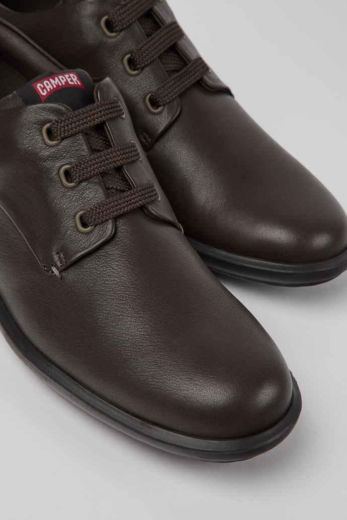 Atom Work Brown Leather Shoes for Men.
