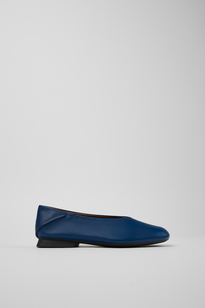 Casi Myra Blue leather ballerinas for women