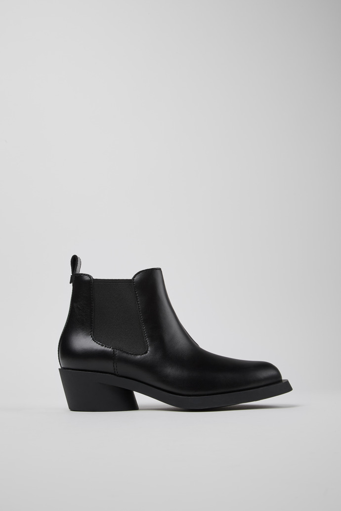 Bonnie Black leather ankle boots for women