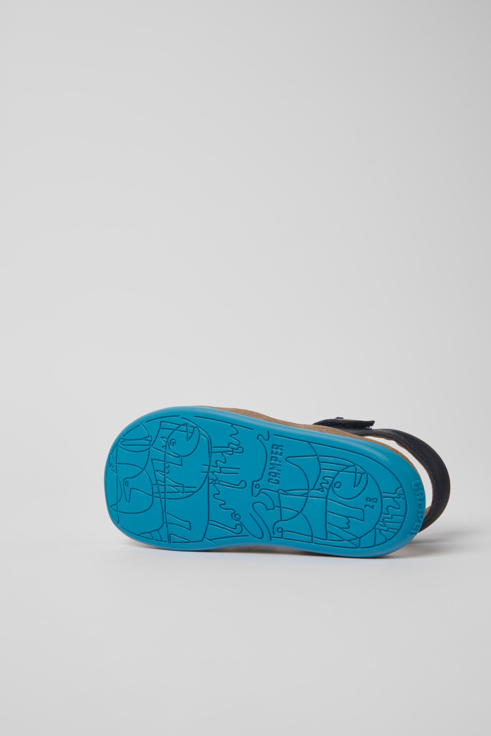 Bicho Blue leather sandals for kids