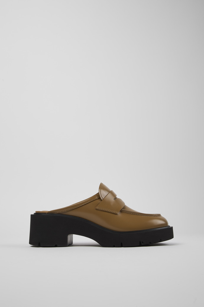 Milah Brown Leather Clog for Women