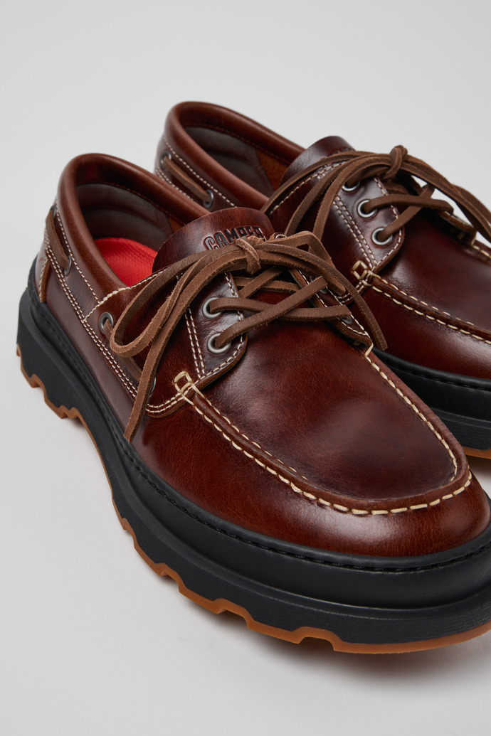 Brutus+ Brown Leather Moccasins for Men.