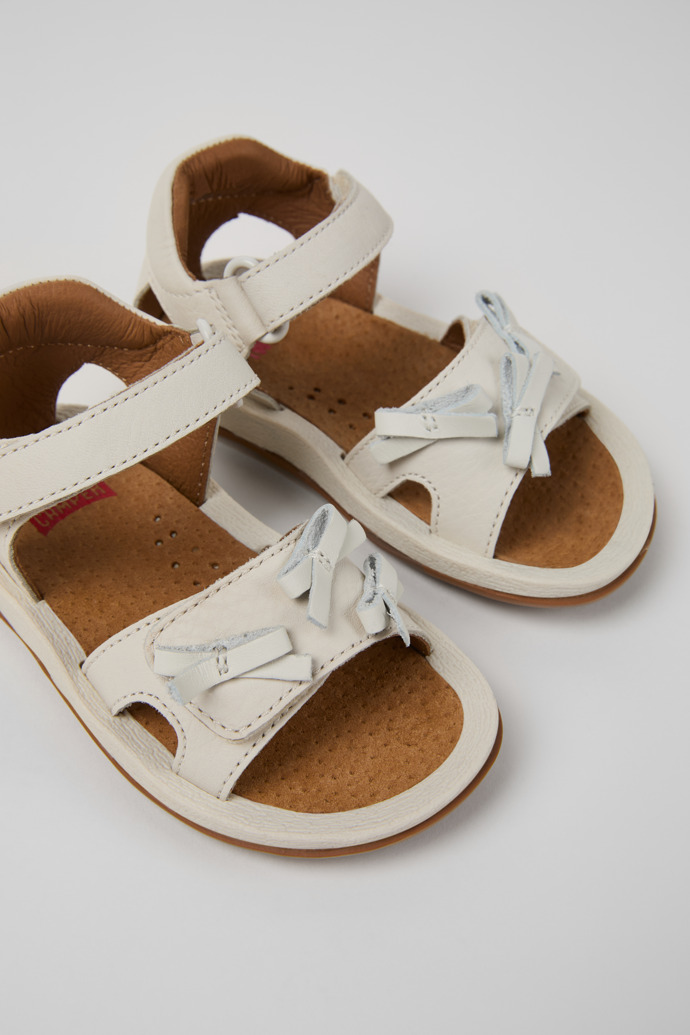 Twins White Leather Kids' Sandal.