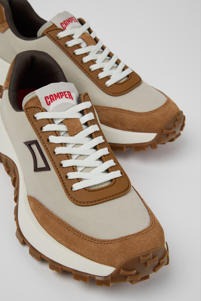 Drift Trail Gray Recycled PET and Leather Sneakers for Women.