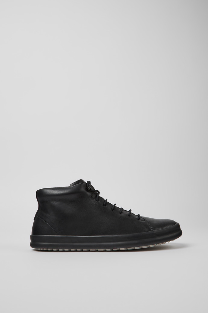 Chasis Sport Black Leather Ankle Boots for Men.