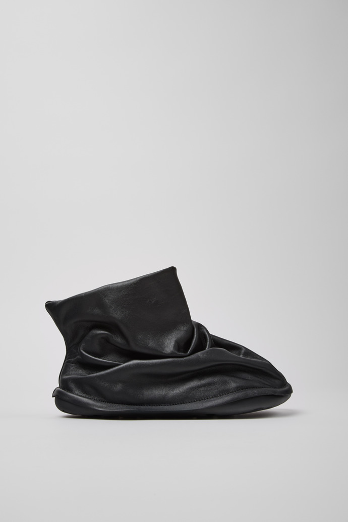 Camper x ISSEY MIYAKE - Peu Form Black Leather Ankle Boots for Women.