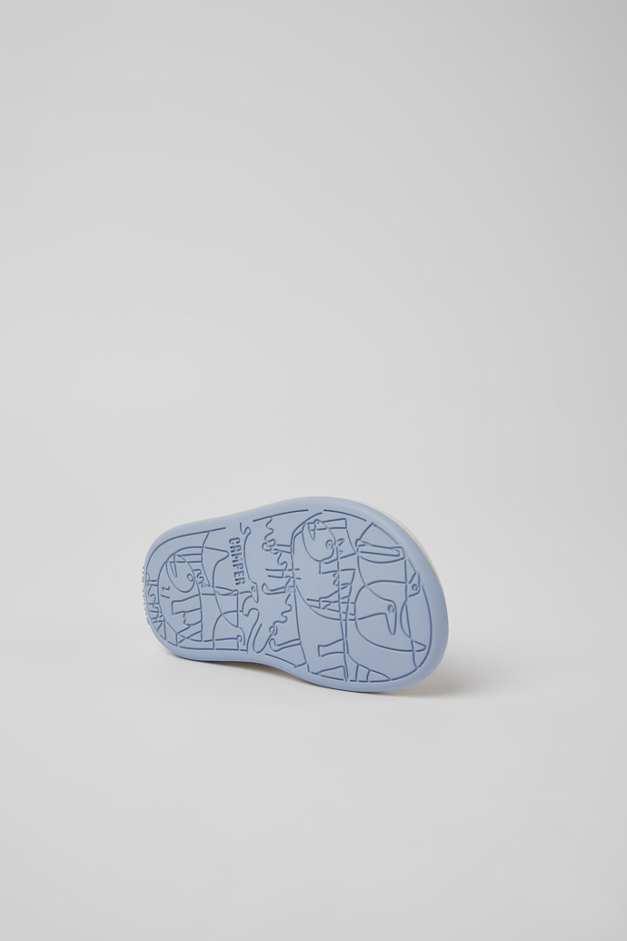 Twins Yellow and white leather sandals for kids