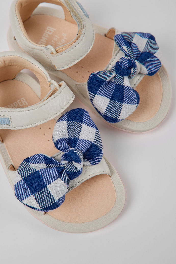 Bicho White leather sandals for kids