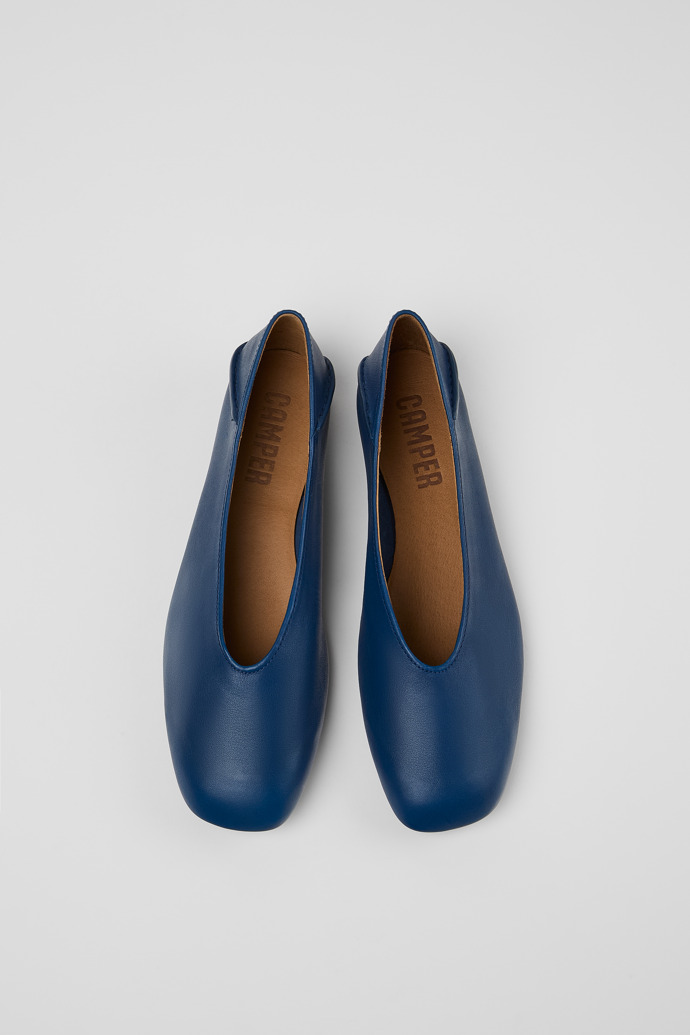 Casi Myra Blue leather ballerinas for women