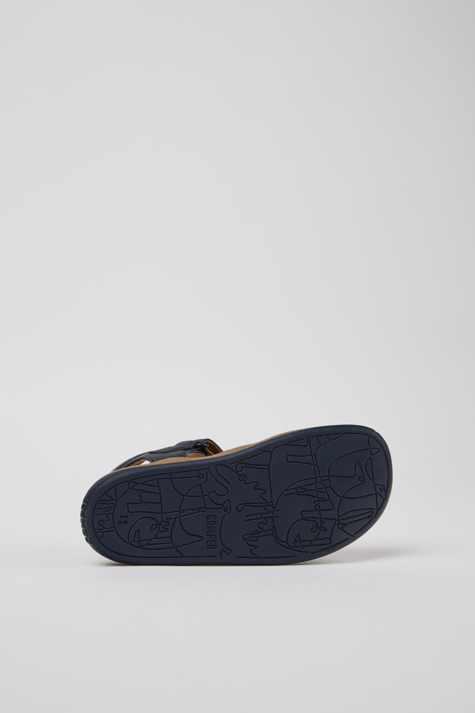 Bicho Blue Leather Kids' Closed Sandal.