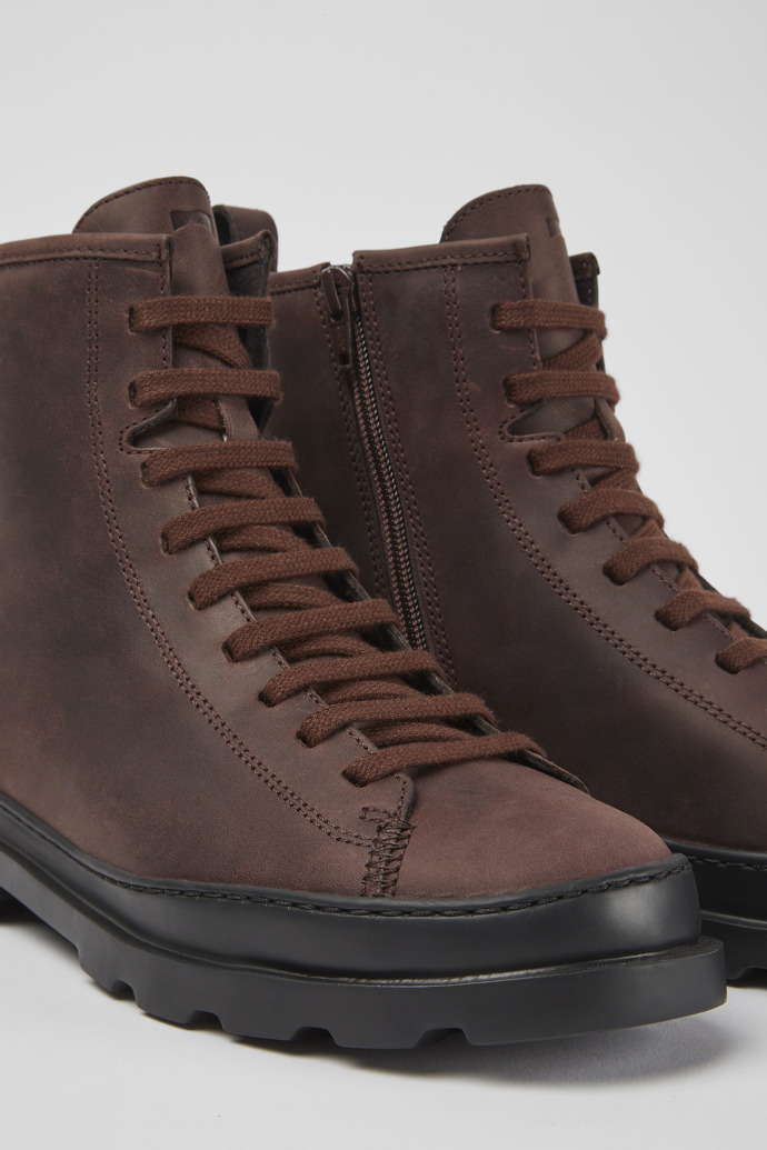 Brutus Brown nubuck lace-up boots